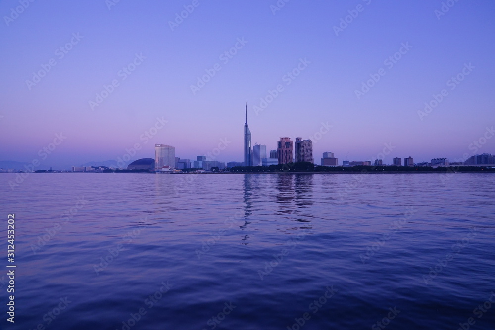 福岡シーサイドももちエリア風景夜景 福岡シーサイドももちエリア風景夜景