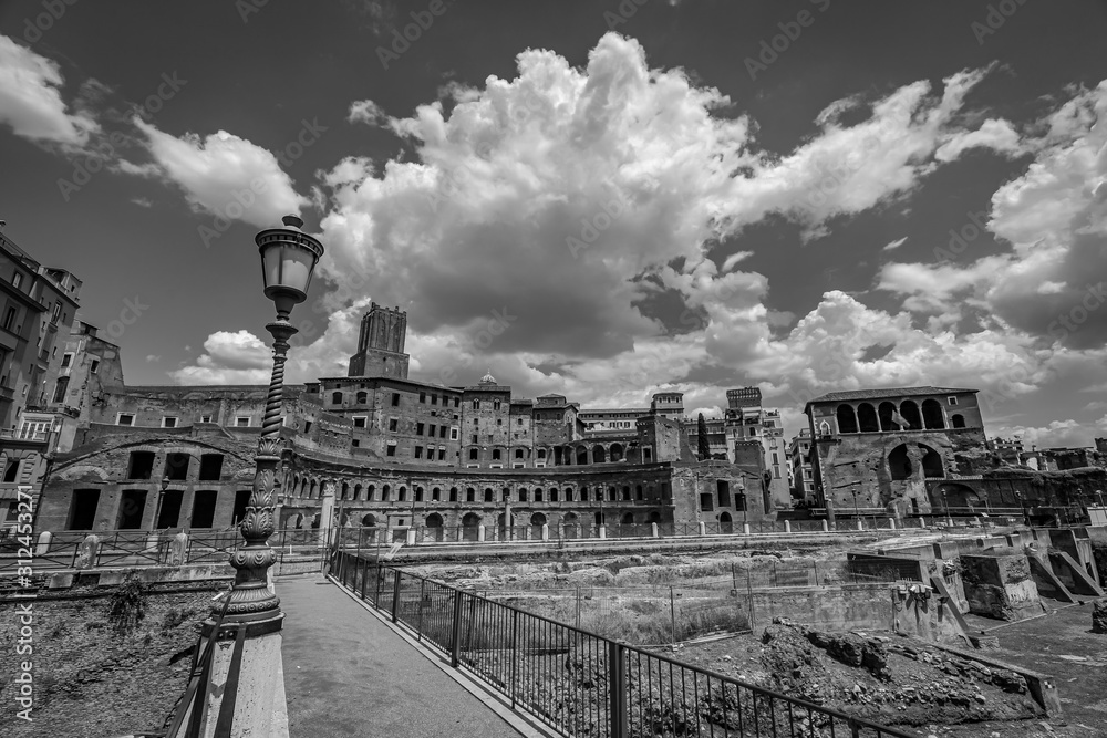 Rome Architecture in Rome City Center Black and White Photography