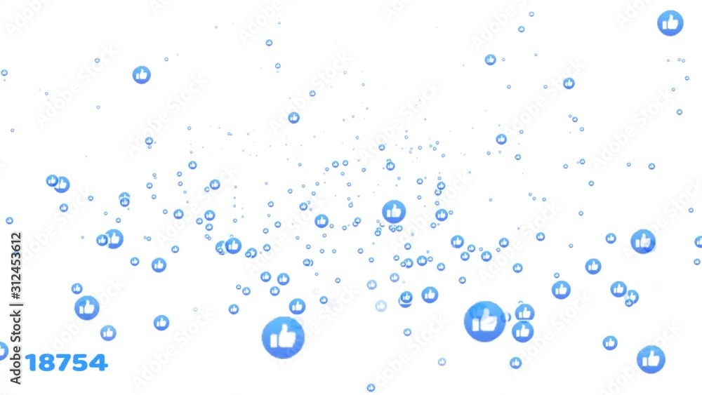 Chonburi, Thailand, Dec 30 2019, million count text social media icon of likes flying start soft and increase by times isolated background Chonburi, Thailand, Dec 30 2019, million count text social media icon of likes flying start soft and increase by times isolated background