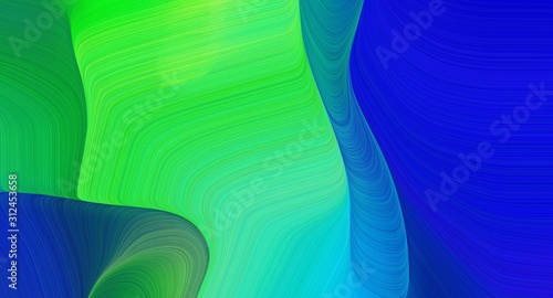 waves artistic colorful abstract background with medium blue, lime green and light sea green colors. can be used as poster, canvas or wallpaper