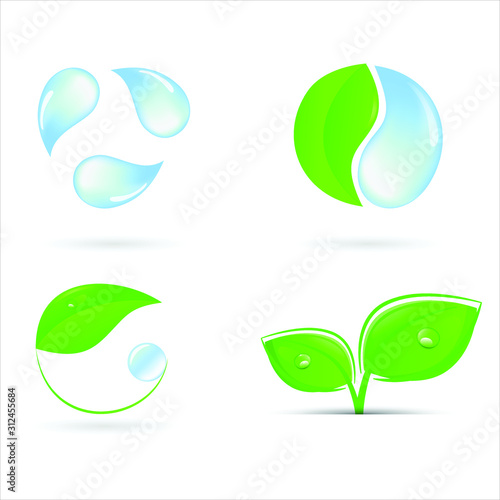 leaf and waterdrop logo