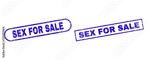 Fotografering Blue rectangle and rounded SEX FOR SALE watermark