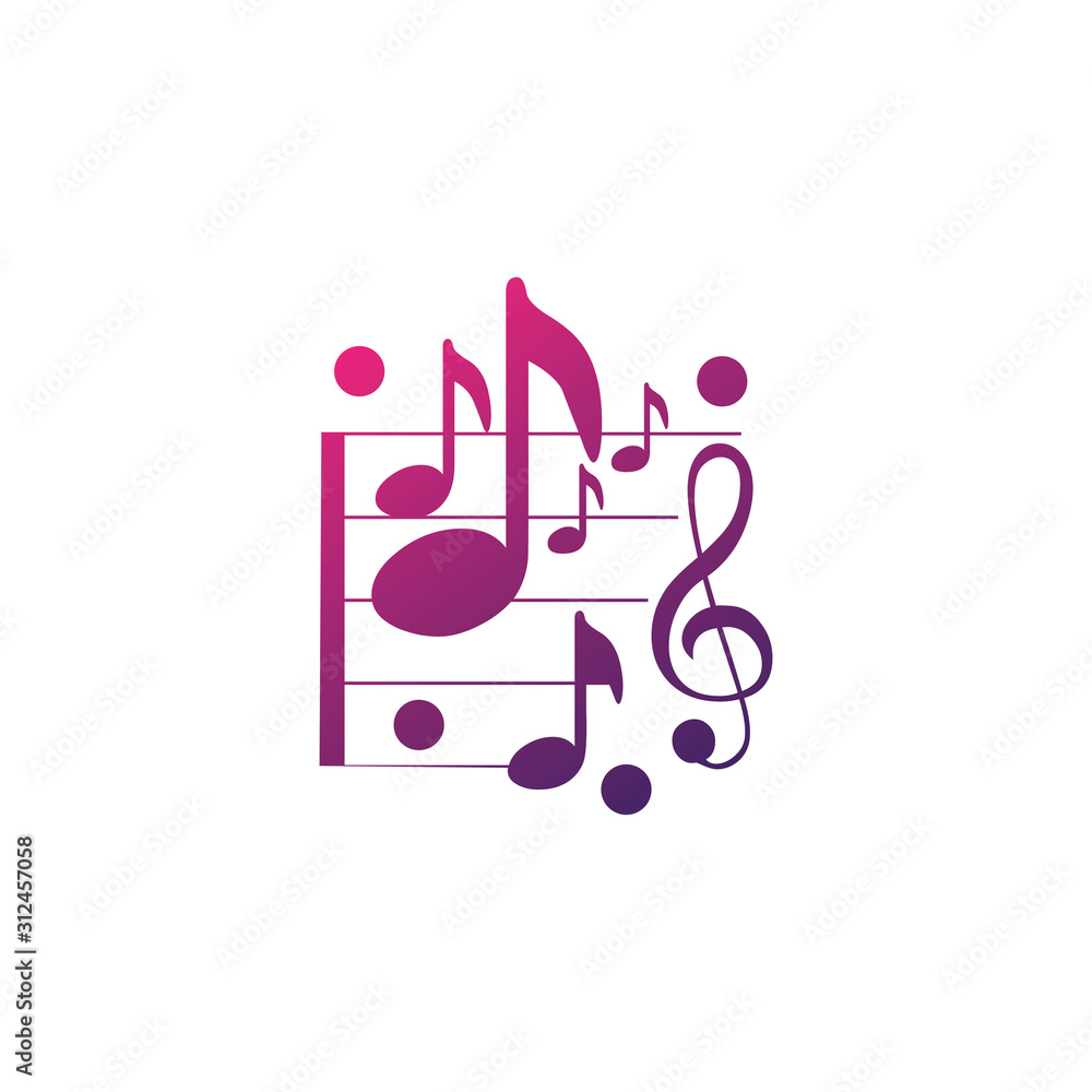 Music note symbol logo and icon template design Music note symbol logo and icon template design