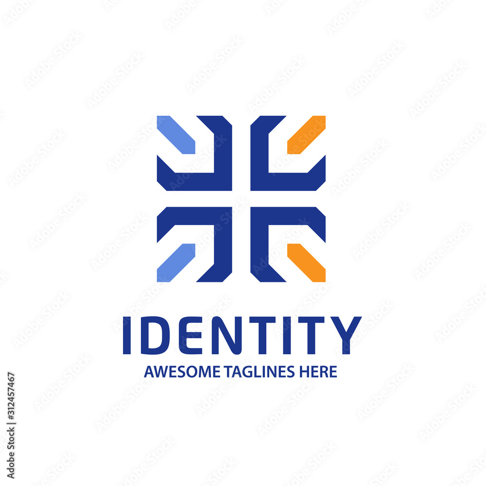 Fototapeta premium square geometric arrow tech logo for consulting company vector concept