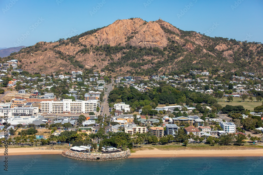 Townsville, Qld - View up Gregory St to Castle Hill from Townsville Strand
