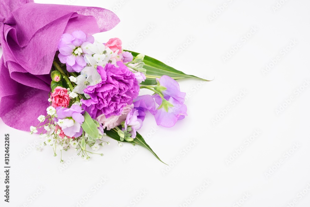 Obraz premium Colorful bouquet. The world's first blue-violet carnation 