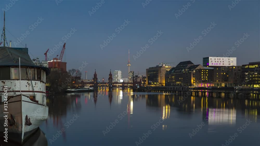 Berlin cityscape Sunrise with TV Tower and Spree River Berlin cityscape Sunrise with TV Tower and Spree River