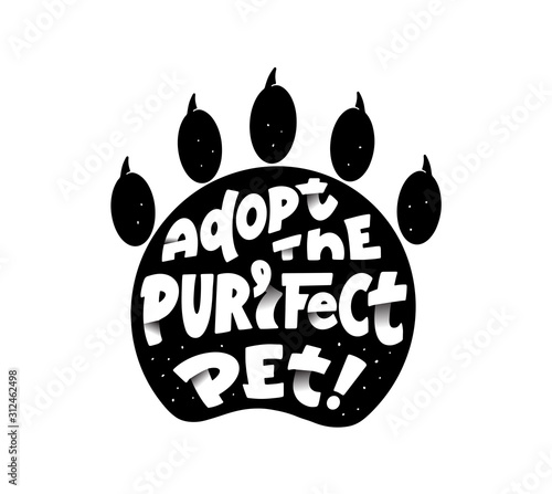 Pets adoption center promo campaign vector logotype