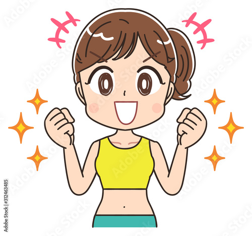 ダイエット 健康 女性 インストラクター イラスト素材