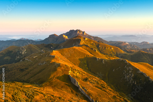 Caucasian mountains of the Republic of Adygea, Krasnodar region. South of Russia. Beautiful foothills of the Caucasus. Thach Nature Park. Achenbuk mountain.