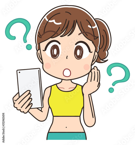 オンラインダイエット 健康 女性 インストラクター イラスト素材