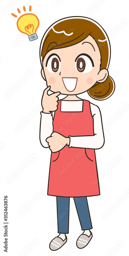エプロン 主婦 母 イラスト Stock Vector Adobe Stock