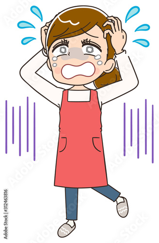 エプロン 主婦 母 イラスト
