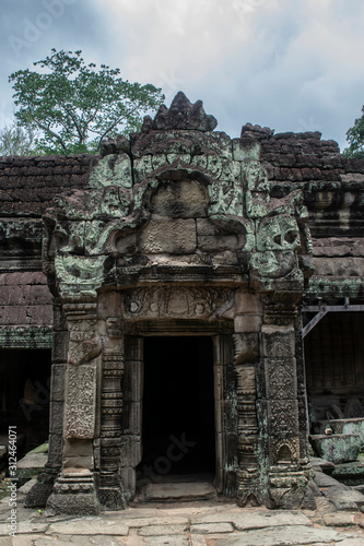 Ruins of ancient temple in angkor cambodia door