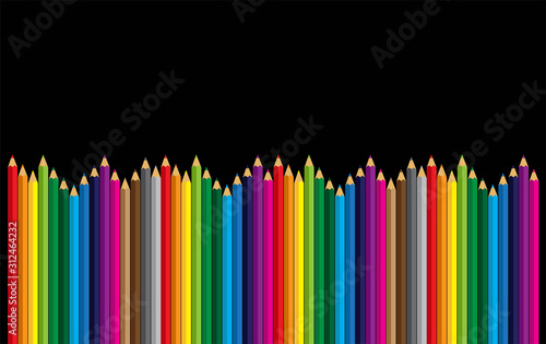 Colour pencils on background, vector design