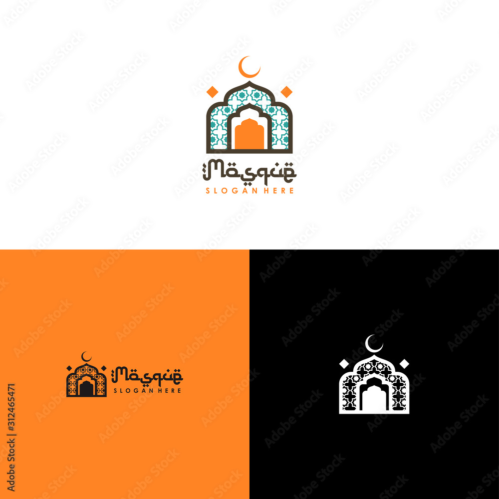 Mosque Modern Logo Design Vector Template