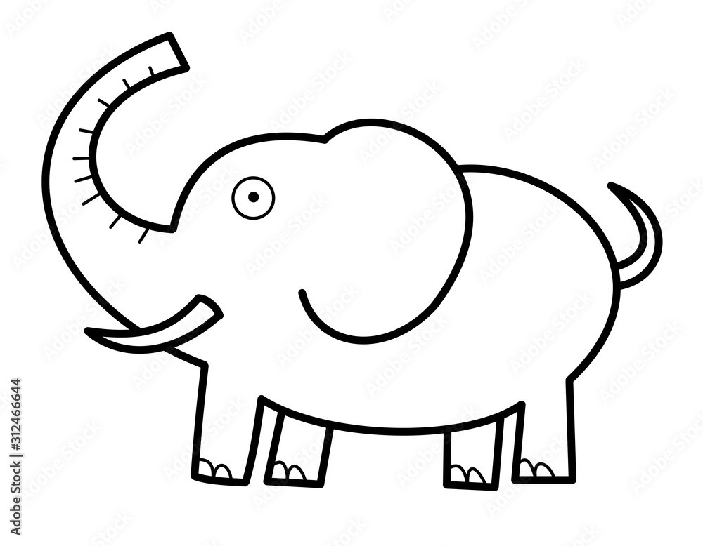 ゾウ(線画) ゾウ(線画)