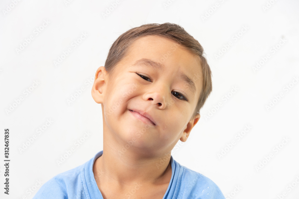Portrait of a young boy on a white background Portrait of a young boy on a white background