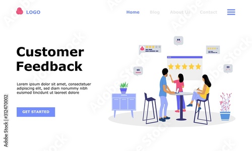 Customer Feedback Vector Illustration Concept, Suitable for web landing page, ui, mobile app, editorial design, flyer, banner, and other related occasion