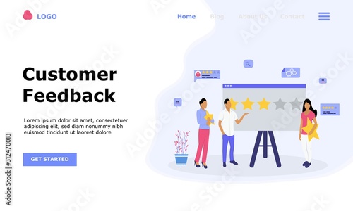 Customer Feedback Vector Illustration Concept, Suitable for web landing page, ui, mobile app, editorial design, flyer, banner, and other related occasion