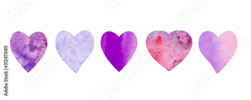 Border hearts purple and lilac