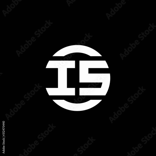 IS logo monogram isolated on circle element design template