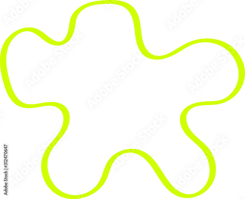Yellow ink blot, vector abstract illustration. Puzzle for web saver template.