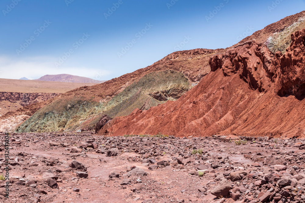 Valle Arcoiris, Rainbow valley, near San Pedro de Atacama in Chile Valle Arcoiris, Rainbow valley, near San Pedro de Atacama in Chile