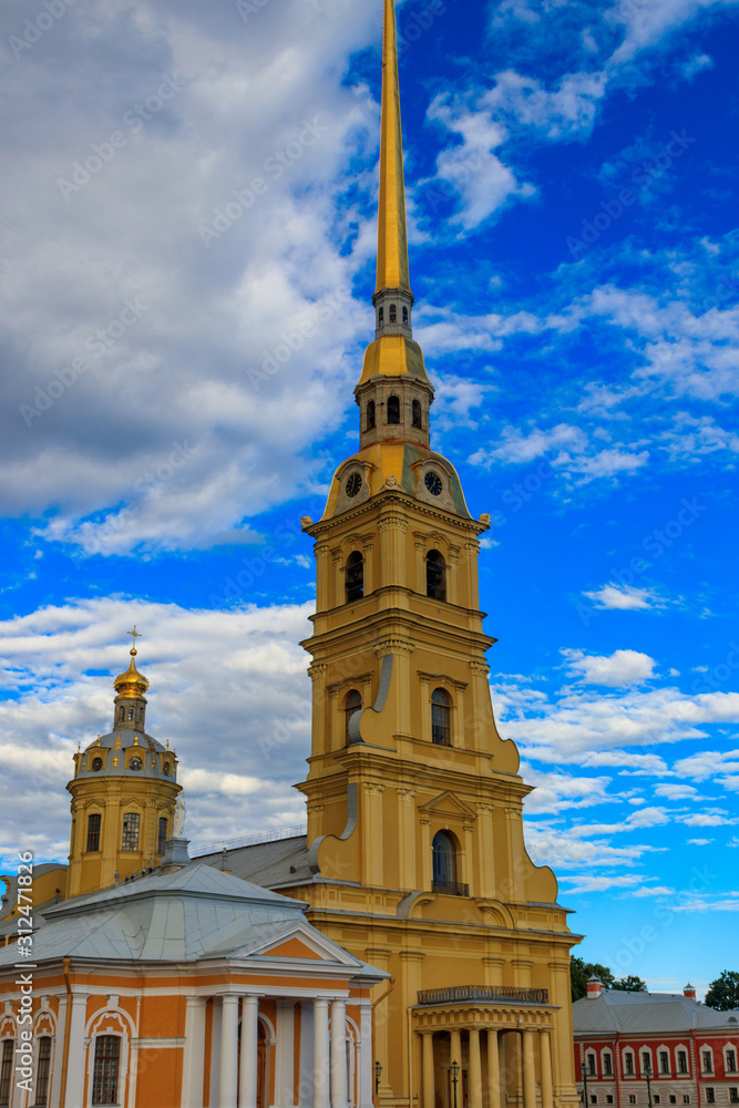Peter and Paul Cathedral at Peter and Paul fortress in St. Petersburg, Russia