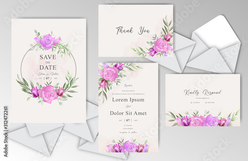 Elegant Hand drawn Wedding Stationary Template Collection