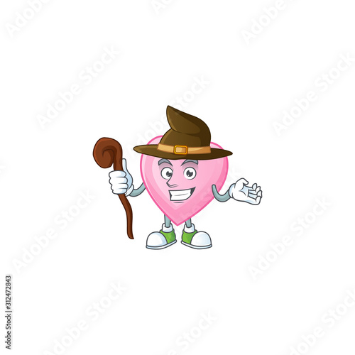 Happy Face Witch pink love cartoon character style