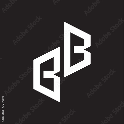 BB Initial Letters logo monogram with up to down style