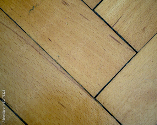 Wooden floor in a living room in close-up