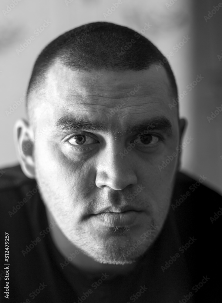 portrait of a man on black and white portrait of a man on black and white
