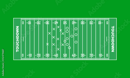 American football field background. vector illustration