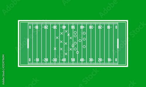 American football field background. vector illustration