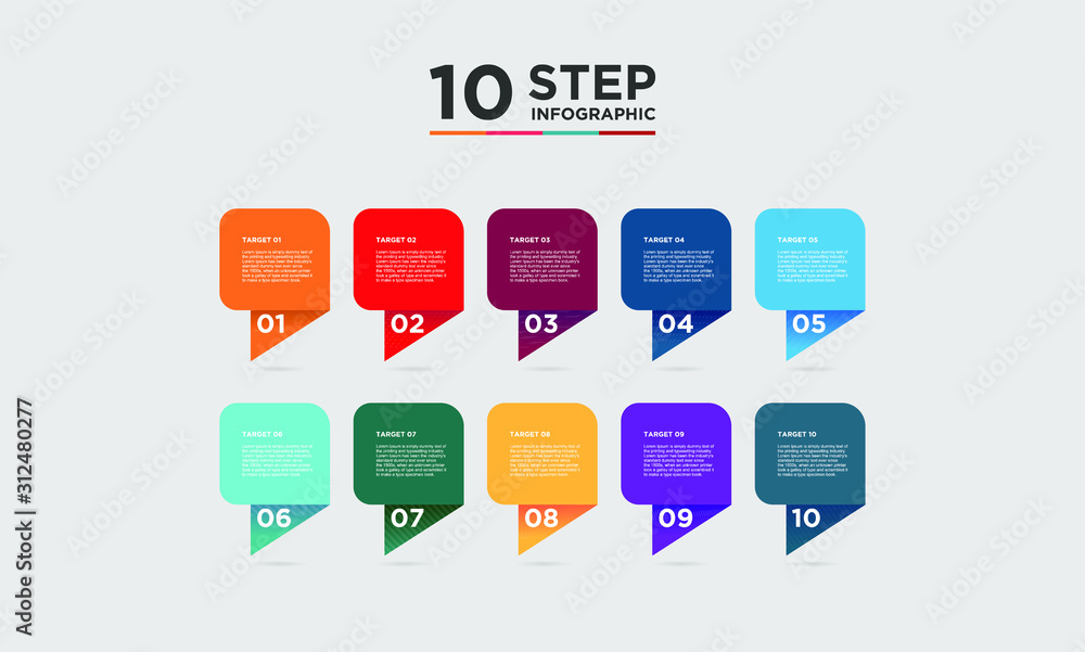 10 step infographic element. Business concept with ten options and number, steps or processes. data visualization. Vector illustration. 10 step infographic element. Business concept with ten options and number, steps or processes. data visualization. Vector illustration.