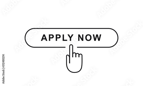 Apply now icon in flat design. vector illustration on white background. 