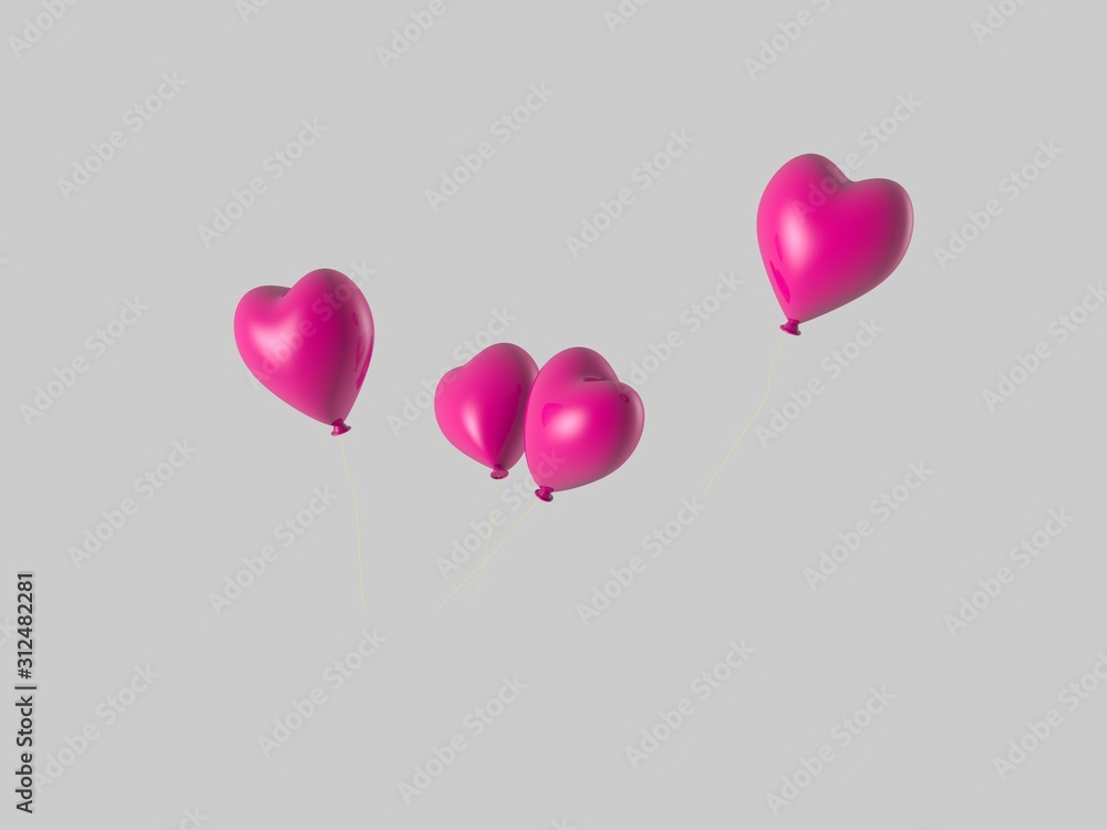 ..3d illustration of heart shaped balloon background ..3d illustration of heart shaped balloon background