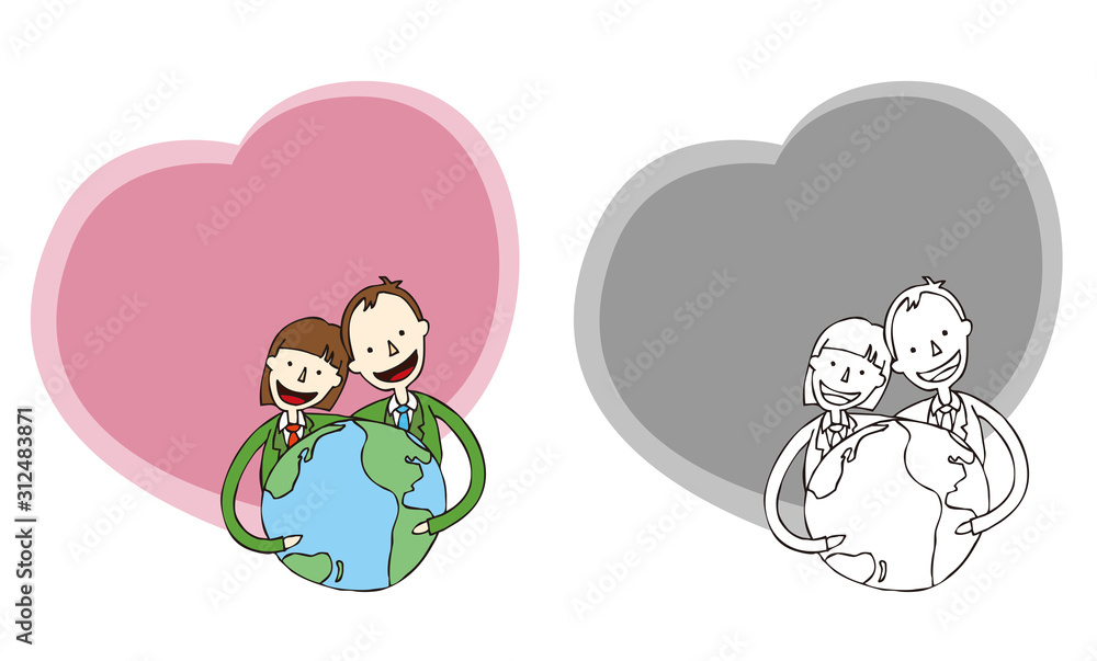 School life.Students holding a globe.Learn the world from school. School life.Students holding a globe.Learn the world from school.