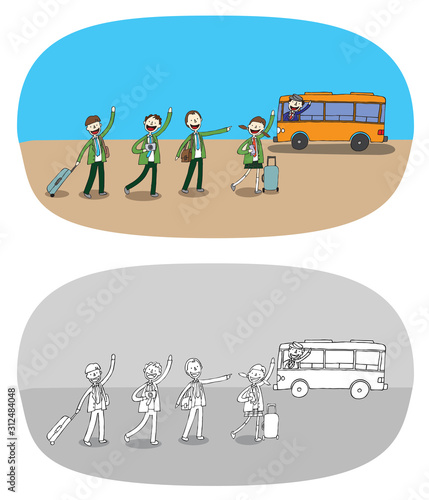 School life.Educational Travel.Go on a school trip