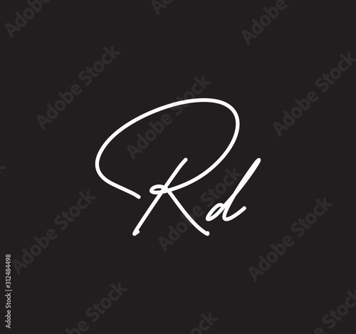 Couple Cursive Letters Initial Signature Handwriting Calligraphy