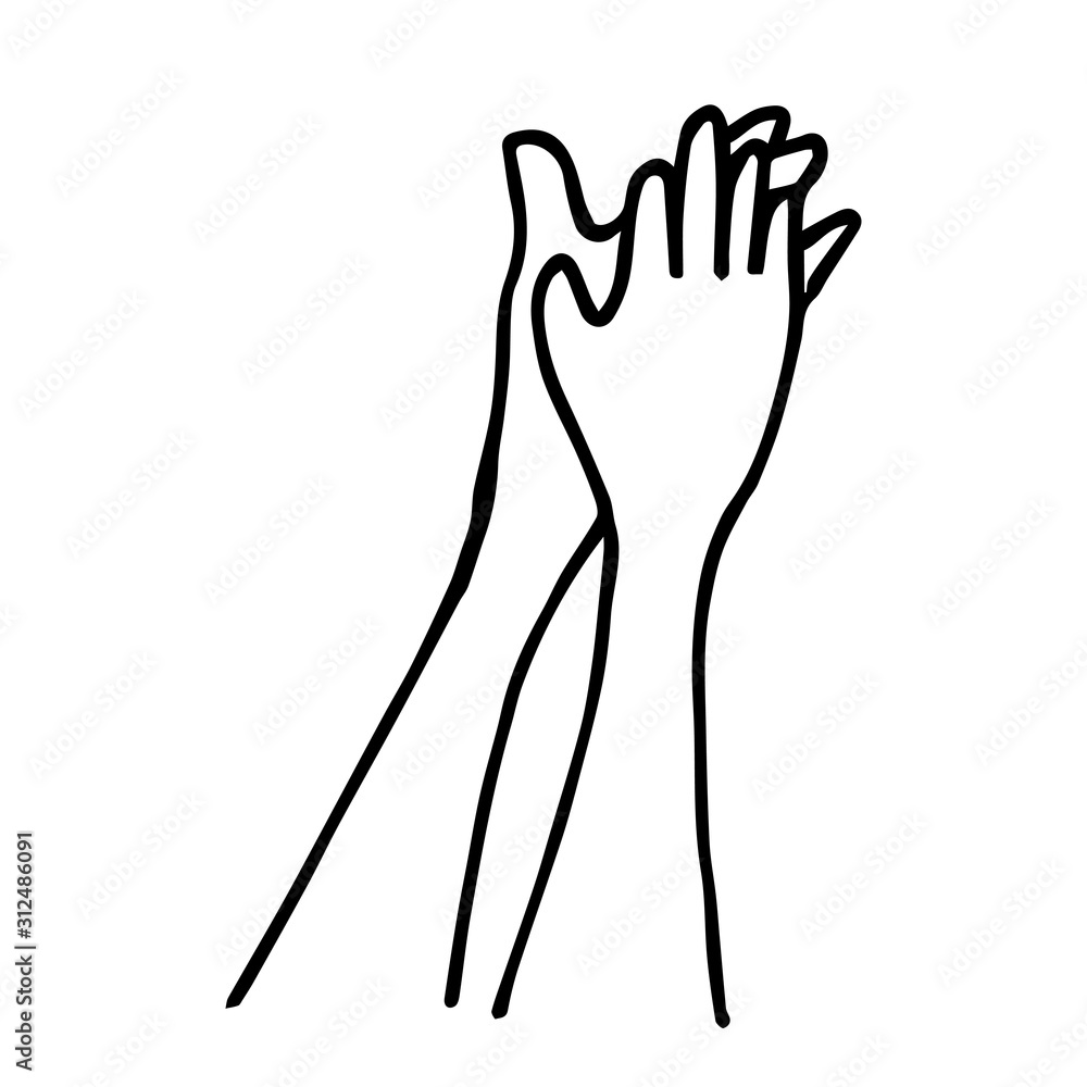 hand drawn of human hands. clapping. ovation. applause, hand gesture on doodle style , vector illustration hand drawn of human hands. clapping. ovation. applause, hand gesture on doodle style , vector illustration