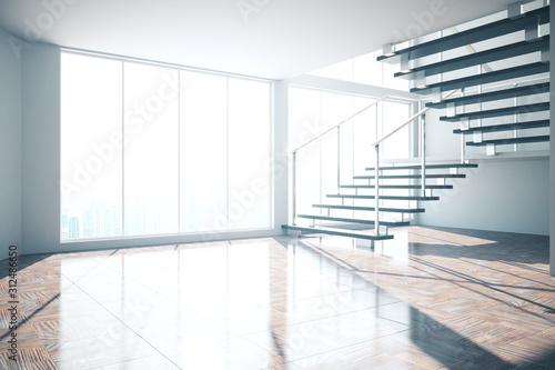Empty interior with stairs