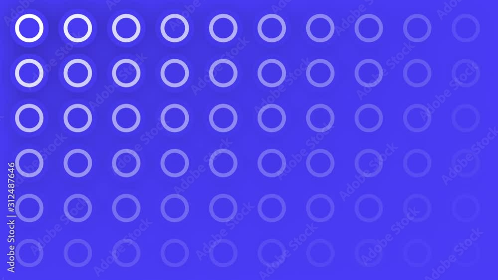 White loading circles on a bright blue background. White loading circles on a bright blue background.