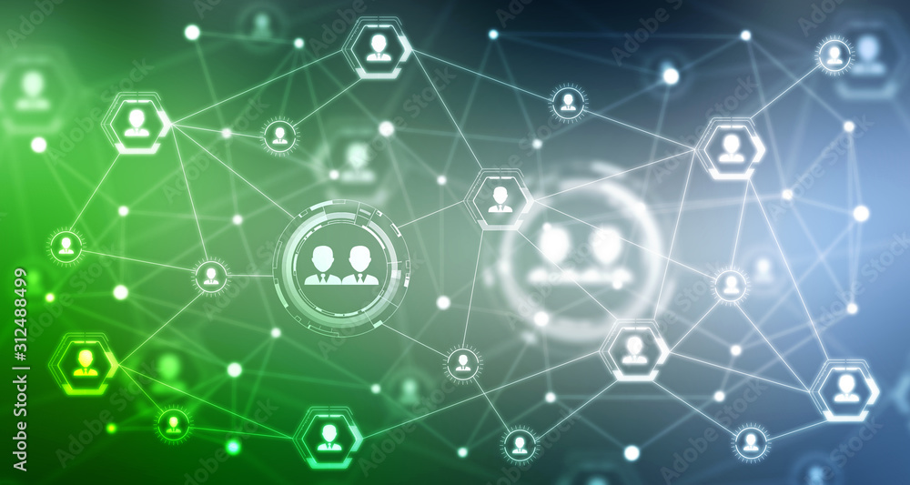 2d illustration Business Network concept 2d illustration Business Network concept
