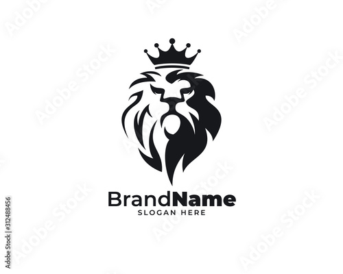 lion head design logo vector photo