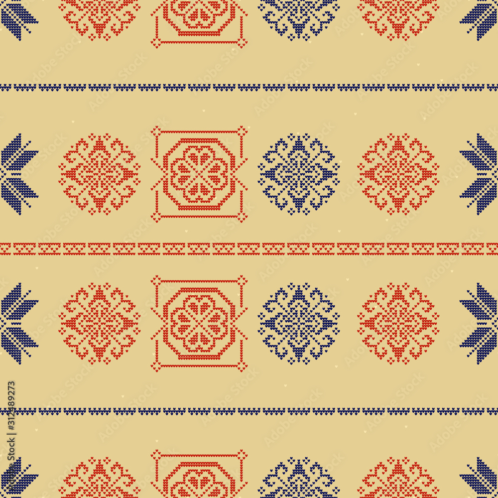 Traditional Norway Style Seamless Knitting Pattern. Abstract ethnic Background. Traditional Norway Style Seamless Knitting Pattern. Abstract ethnic Background.