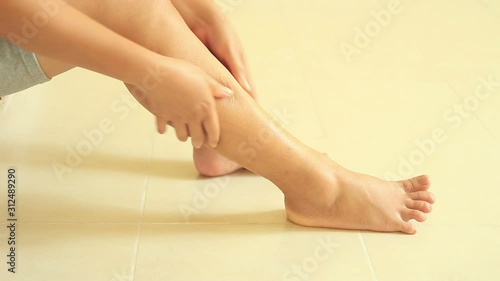 Leg massage for relaxation footage