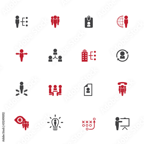 Universal business management and human resources icon set. Universal icons for web and mobile. Vector.	